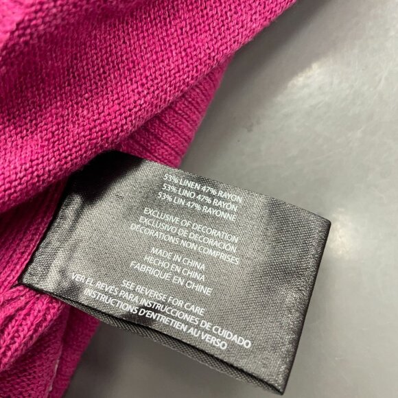 NEW Banana Republic Women's Size L Pink Linen Blend Knit Top - Picture 6 of 9